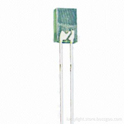 LED component, 2 x 5mm Rectangular with Flange Type Amber LED with 605nm, Viewing Angle is 120Deg